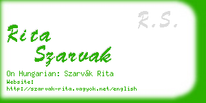 rita szarvak business card