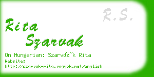 rita szarvak business card